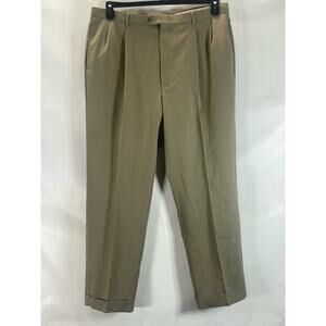 TOMMY HILFIGER Men's Tan Vintage Pleated Front Cuffed Dress Pants SZ 40X31